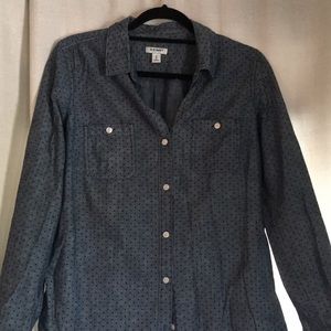 Polka dot Chambray Button-down